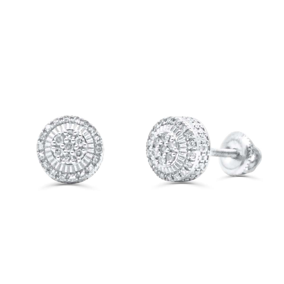 10K White Gold Diamond Earring