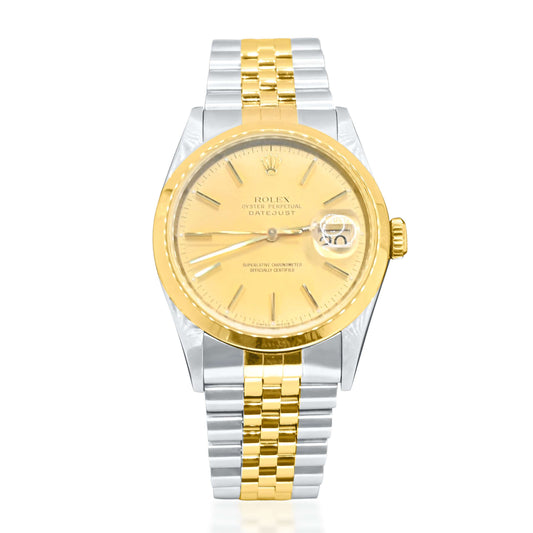 Rolex Date Just 36mm 2 Tone Yellow Gold and Stainless Steel
