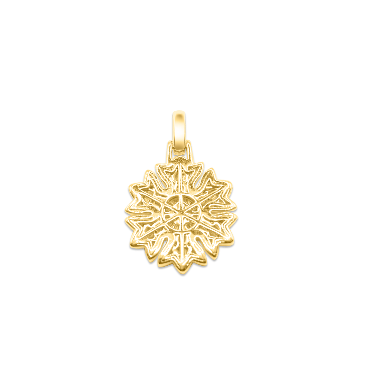 10K Flower Gold Diamond Pendant 1