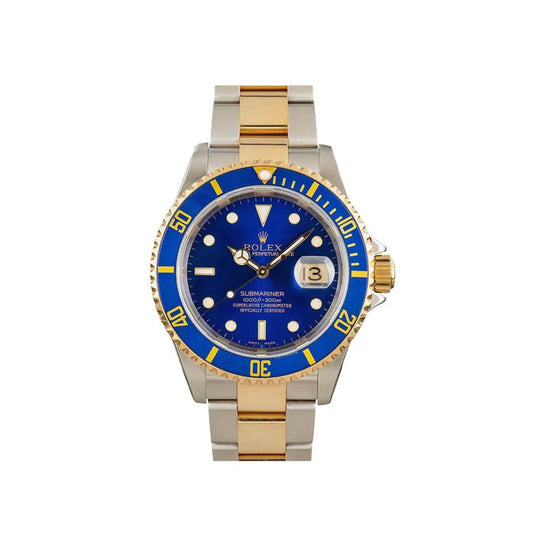 Rolex Submariner Date 40mm 2-Tone Stainless Steel & Yellow Gold Blue Bezel & Dial 16613