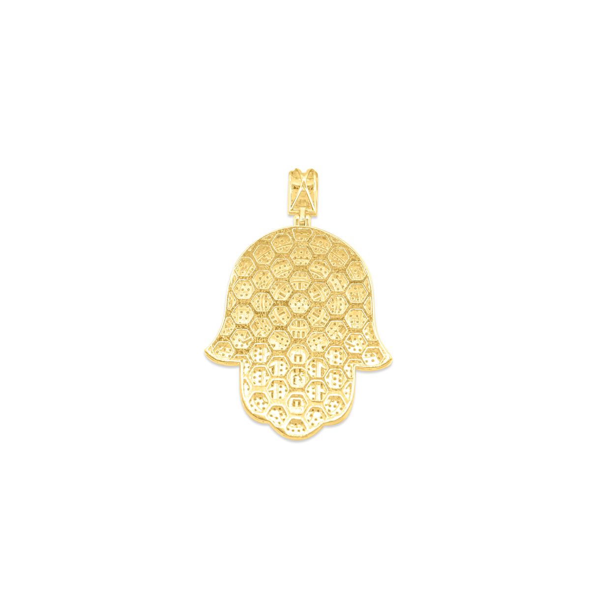 10K Gold Diamond Hamsa Pendant 3.00CT