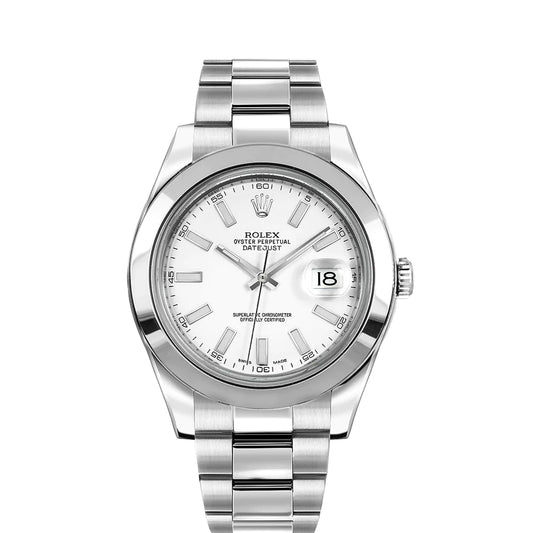 Rolex Datejust 41mm White Dial Oyster Stainless Steel Watch 116300