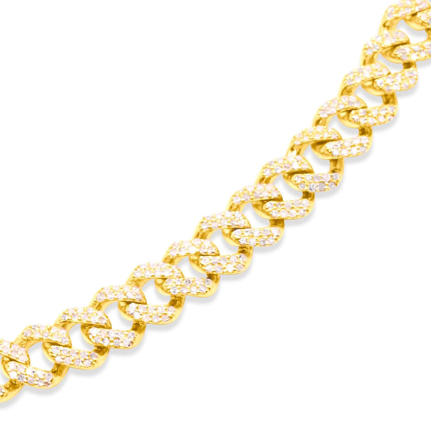 6mm 10K Gold Diamond Cuban Link Chain