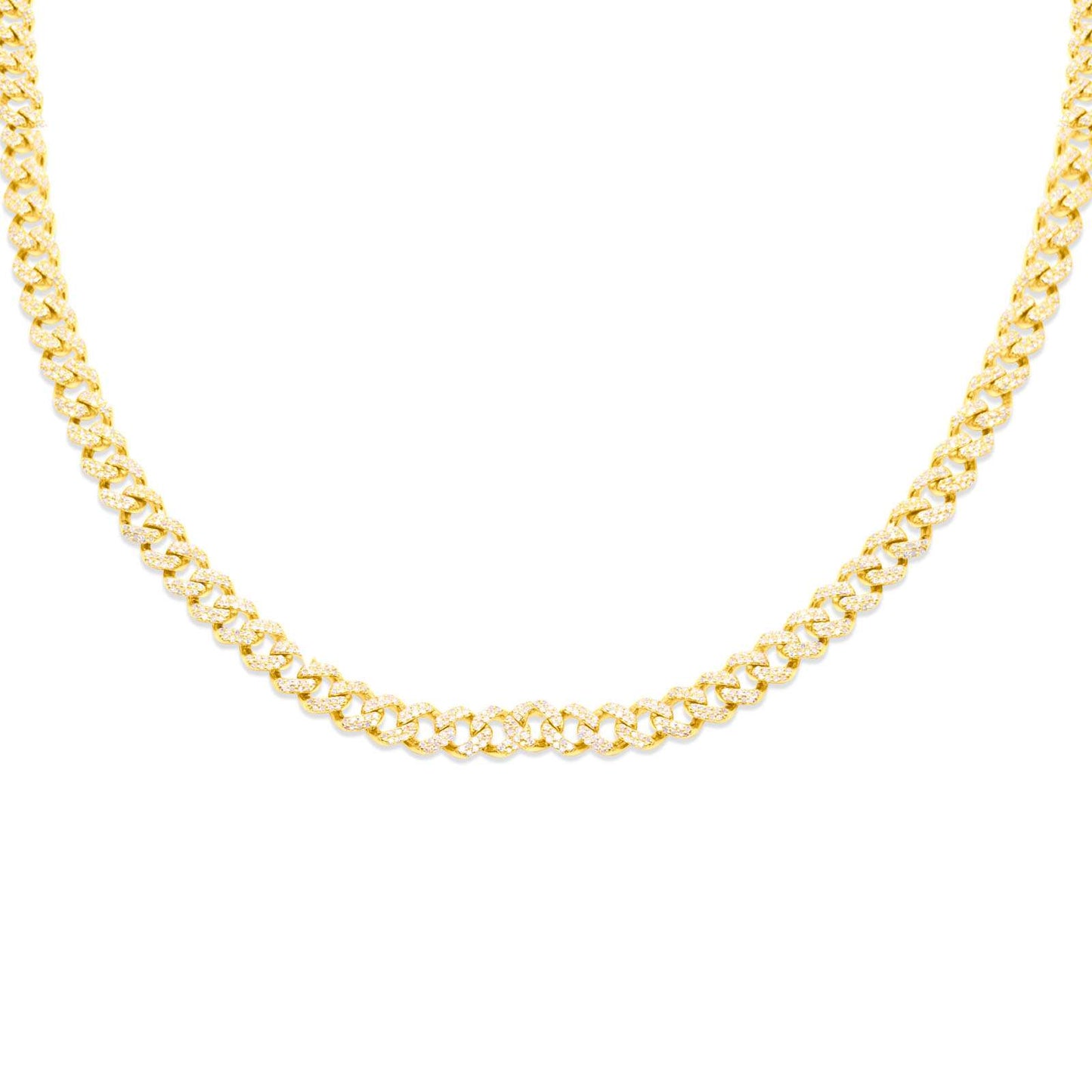 6mm 10K Gold Diamond Cuban Link Chain