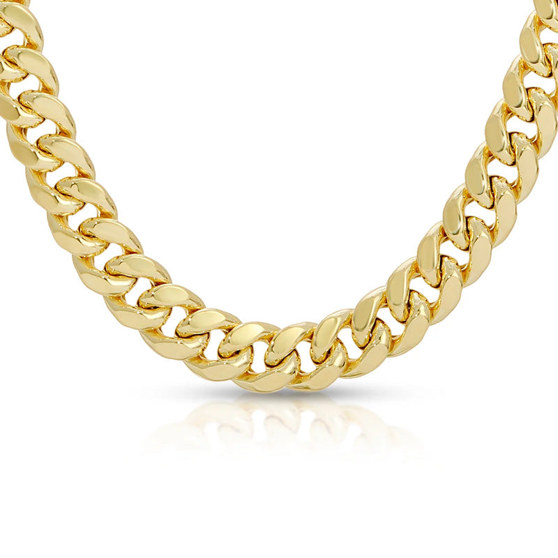 8mm 10K Hollow Gold Miami Cuban Chain