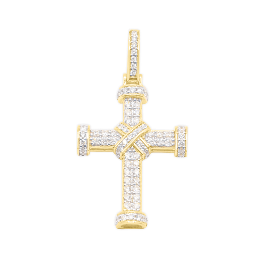 10K Cross Gold Diamond Pendant