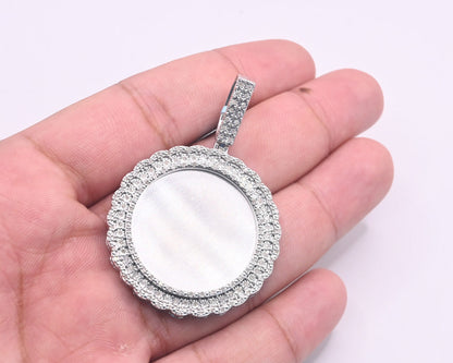 925 Sterling Silver with Diamond Custom Memory Pendant 1.00CT