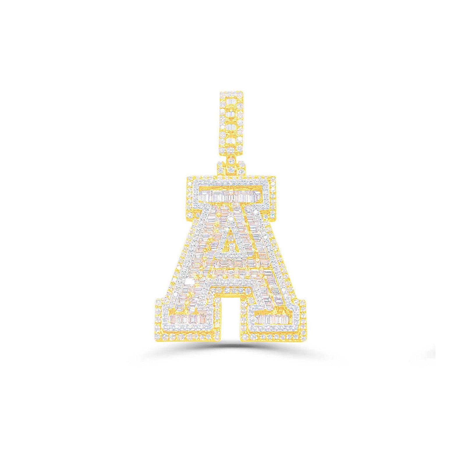 10K Gold Diamond Letter A Pendant