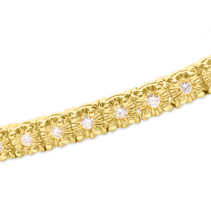 4.8mm 14K Yellow Gold Diamond Bracelet