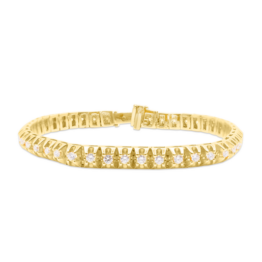 6.5mm 14K Yellow Gold Diamond Bracelet