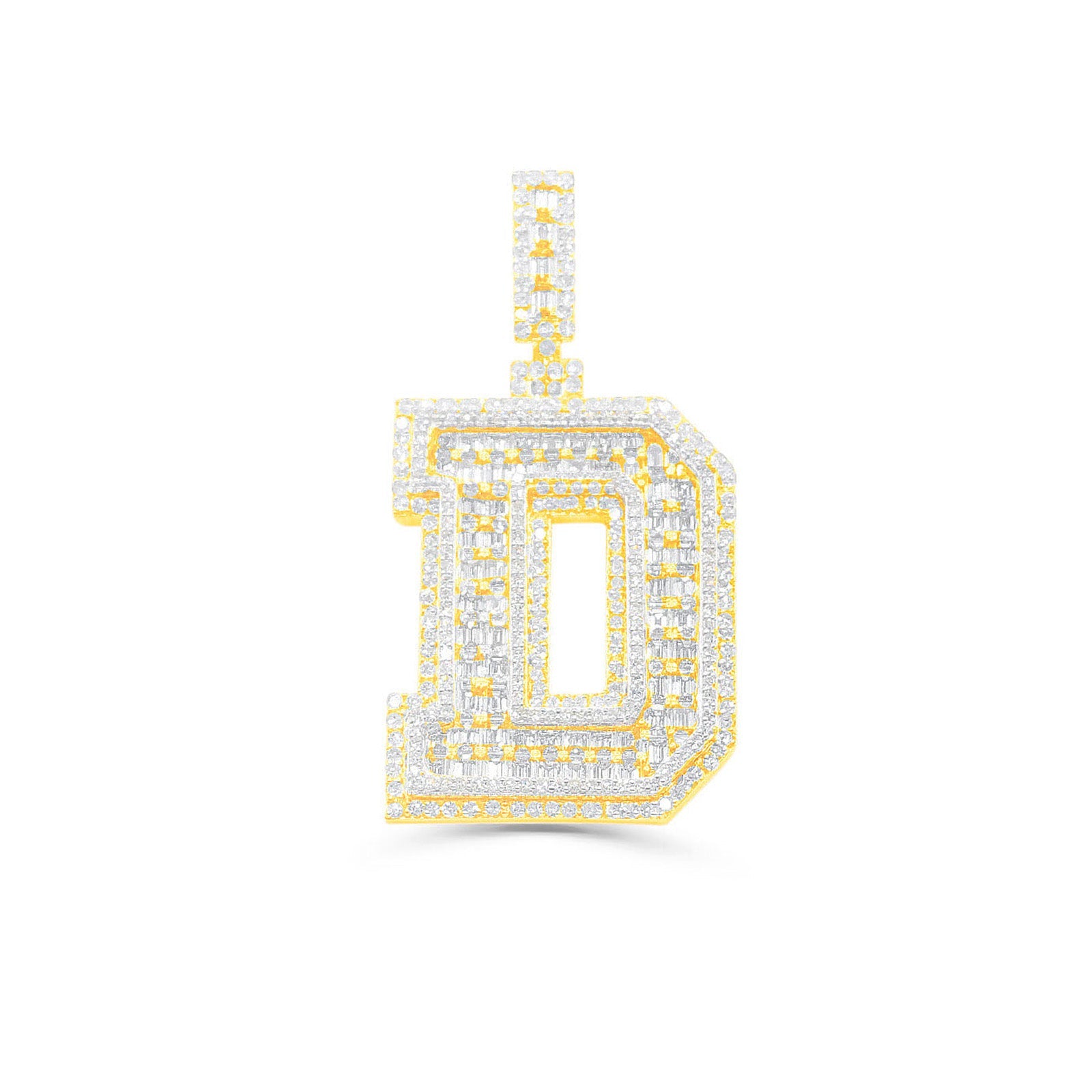 10K Gold Diamond Letter D Pendant