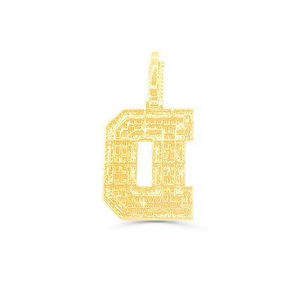 10K Gold Diamond Letter D Pendant