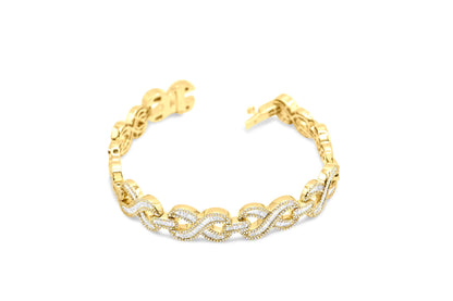 13mm 10K Infinity Gold Diamond Bracelet