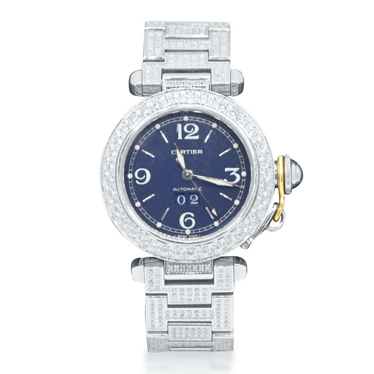 Cartier Pasha 34mm Blue Dial Watch