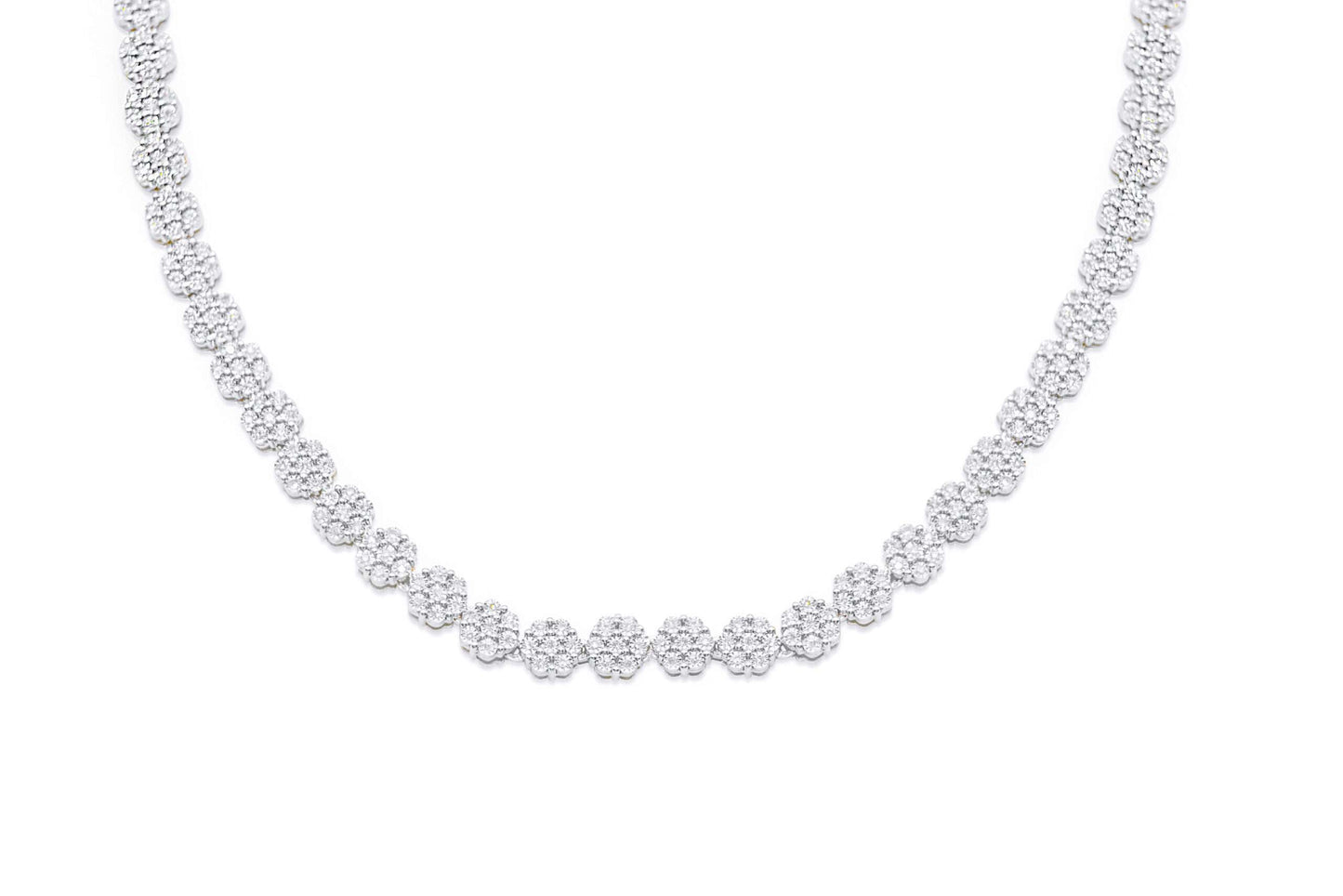 3.5mm 925 Sterling Silver Tennis Diamond Necklace
