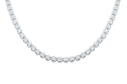 6.5mm 925 Sterling Silver with Diamond Necklace