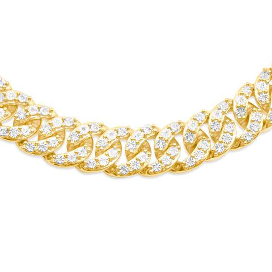 12.5mm 925 Sterling Silver Gold Plate Cuban Chain