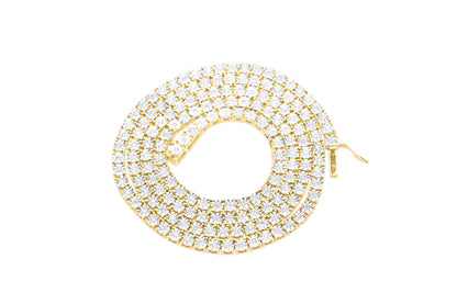 8mm 10K Tennis Gold Diamond Link Necklace