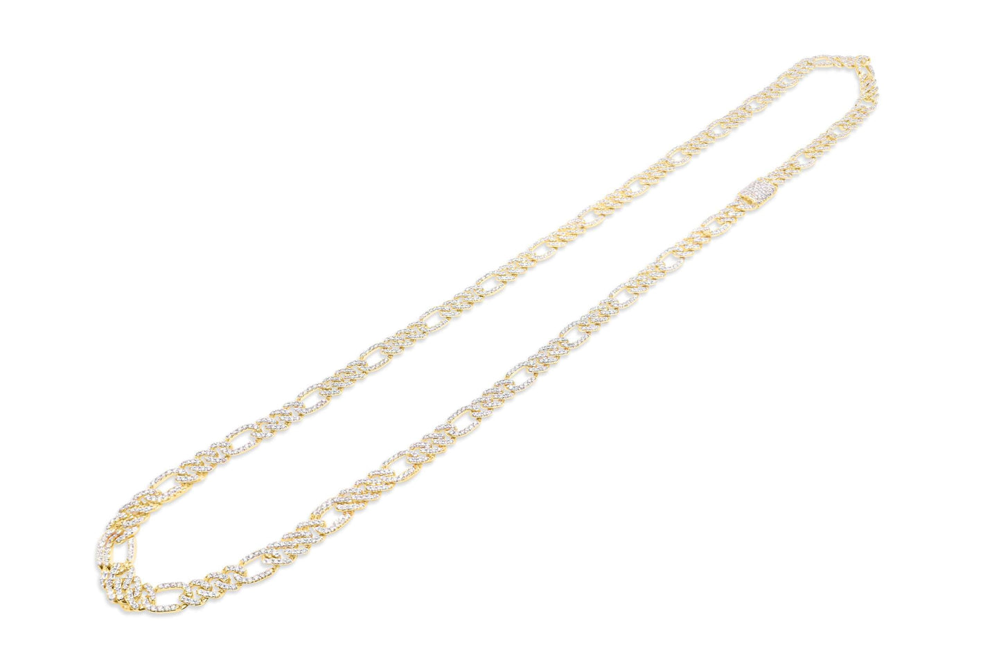 6mm 10K Iced Out Gold Diamond Chain