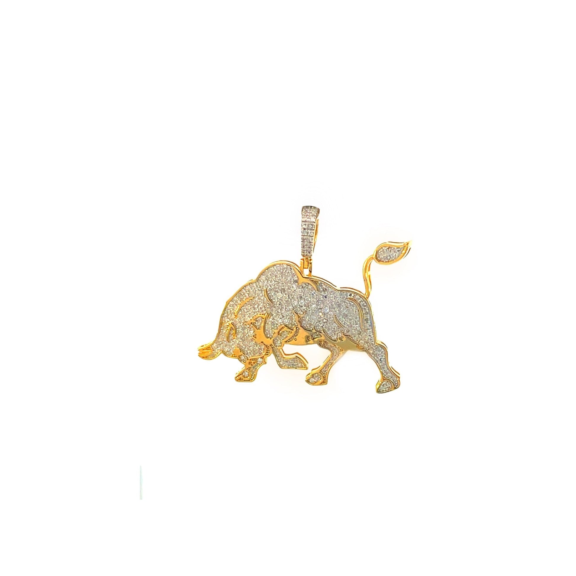 10K Yellow Gold Diamond Pendant for Men 0.93CT