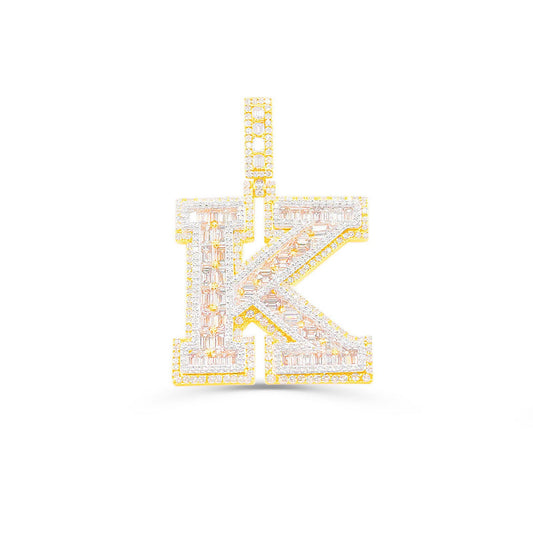 10K Gold Diamond Letter K Pendant