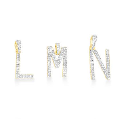 10K Yellow Gold Letter Initials Pendant