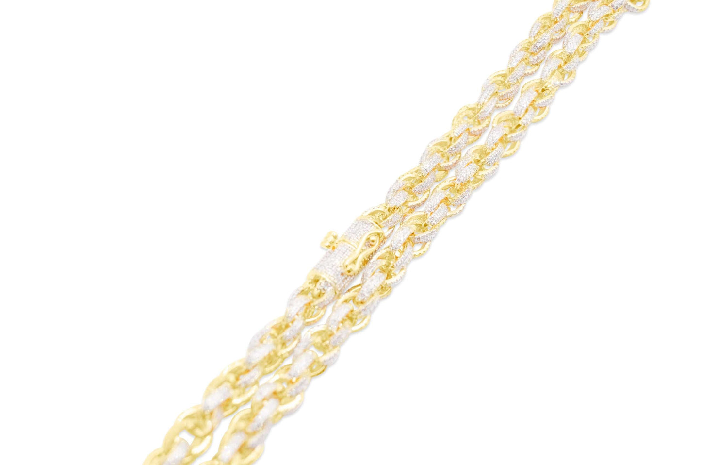 6mm 10K Two-Tone Diamond Cut Rope Yellow Gold Chain