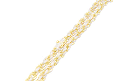 6mm 10K Two-Tone Diamond Cut Rope Yellow Gold Chain