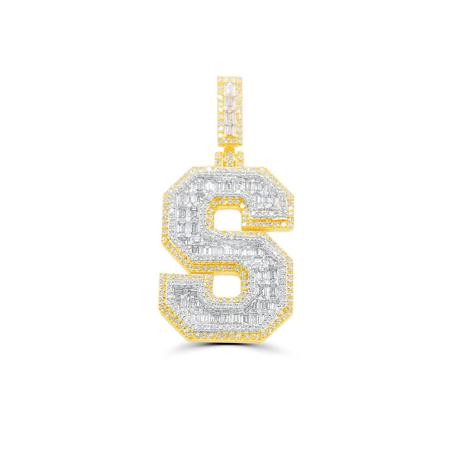 10K Gold Diamond Letter S Pendant