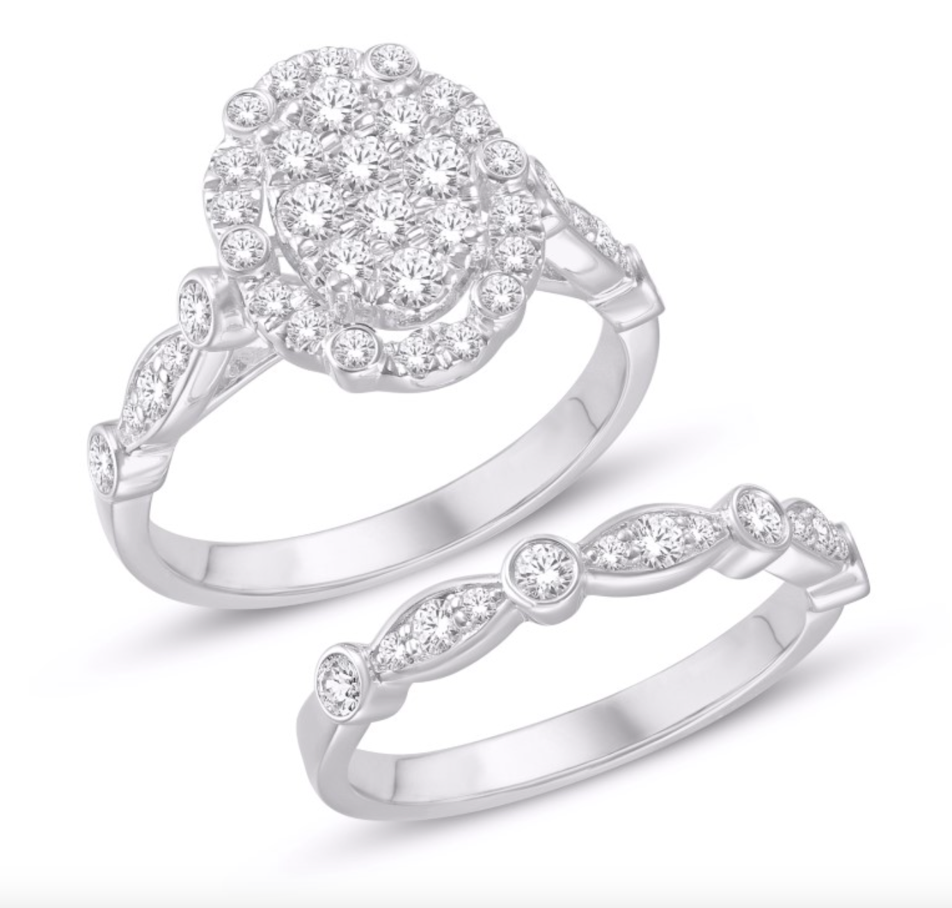 14K Trio Bridal Set 1.00CTW