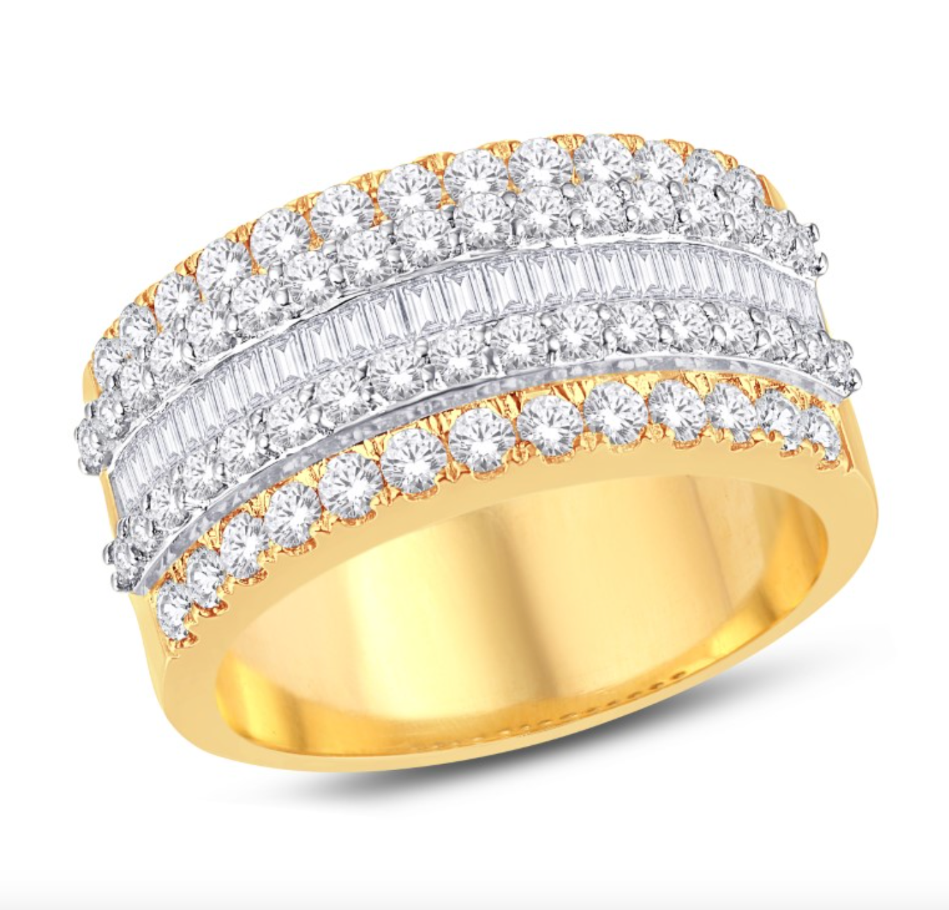 14K Gold Diamond Men's Ring 2.06CT