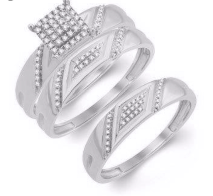 10K Trio Bridal Set 0.25CTW