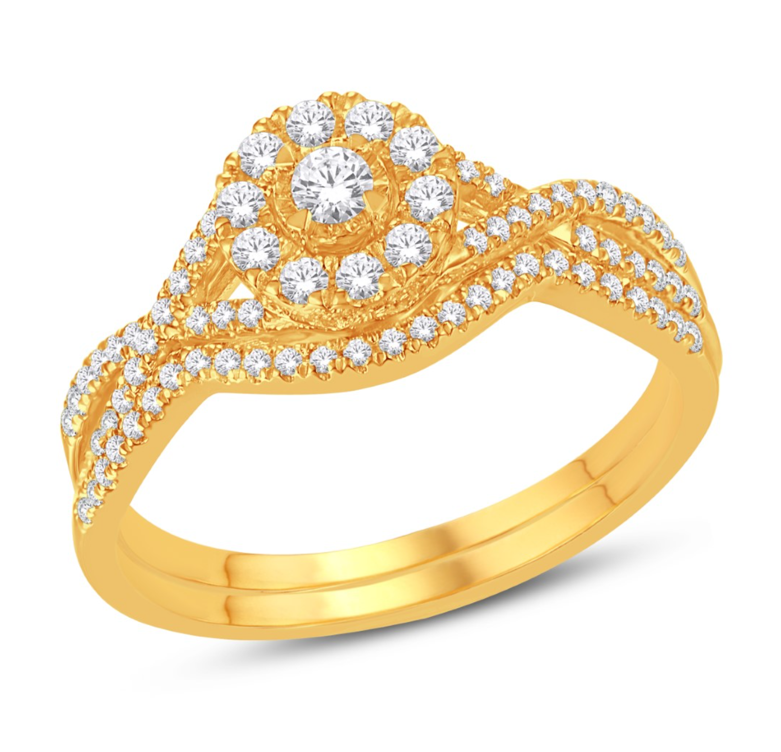 14KT Gold Diamond Women's Ring 0.38CTW