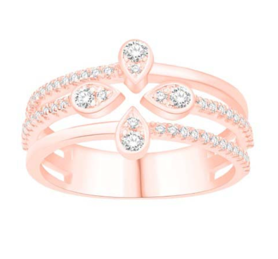 14KT Gold Diamond Women's Ring 0.40CTW