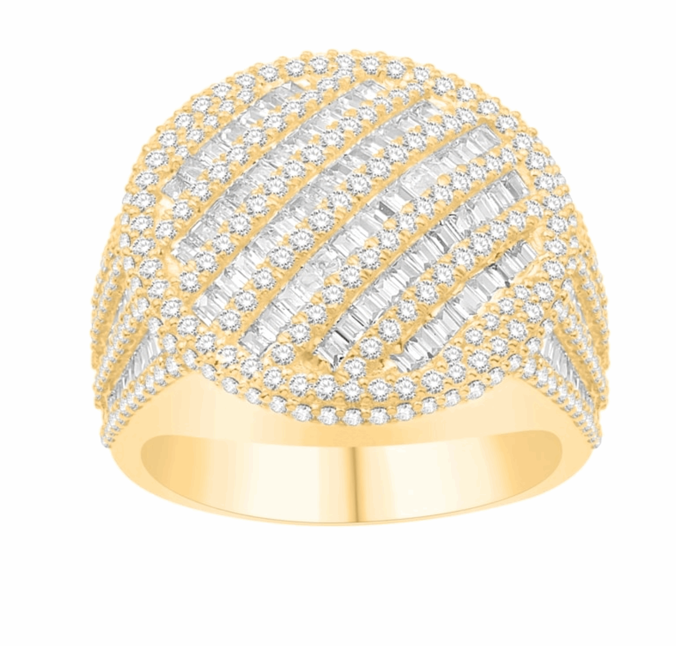 10K Gold Diamond Men's Ring 2.76CT