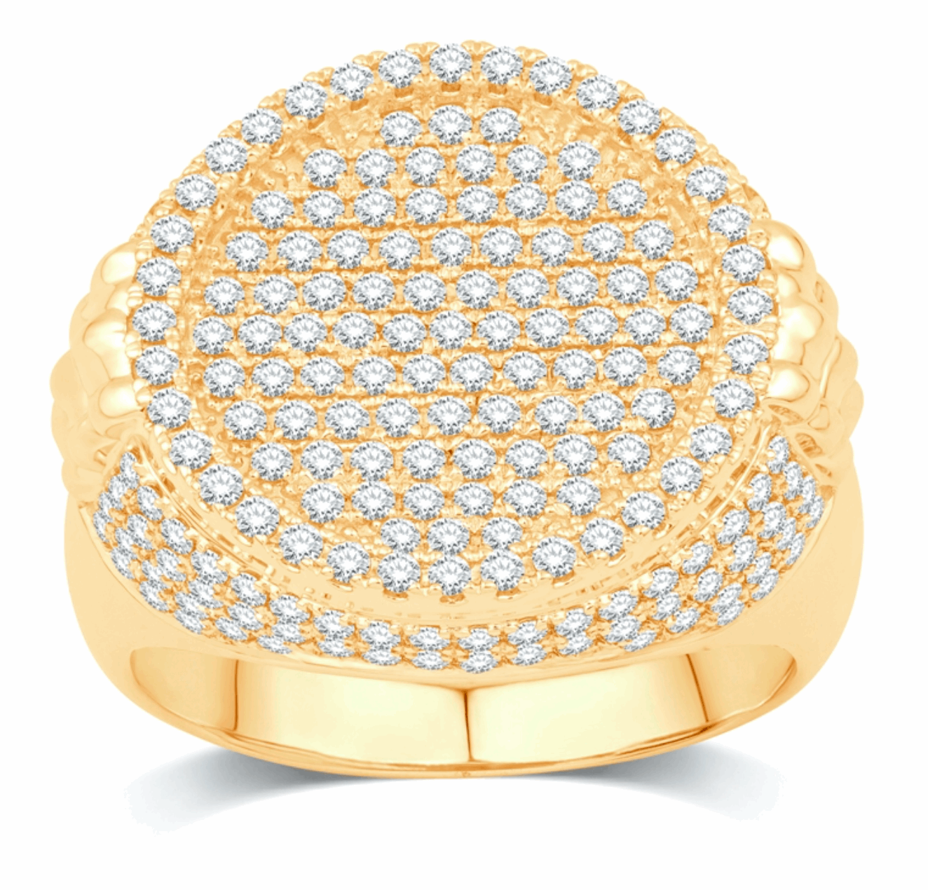 10K Gold Diamond Men's Ring 2.10CT