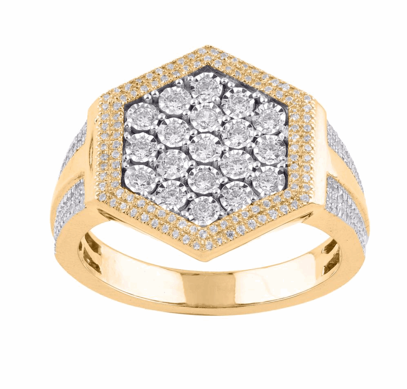 10K Gold Diamond Men's Ring 0.82CT