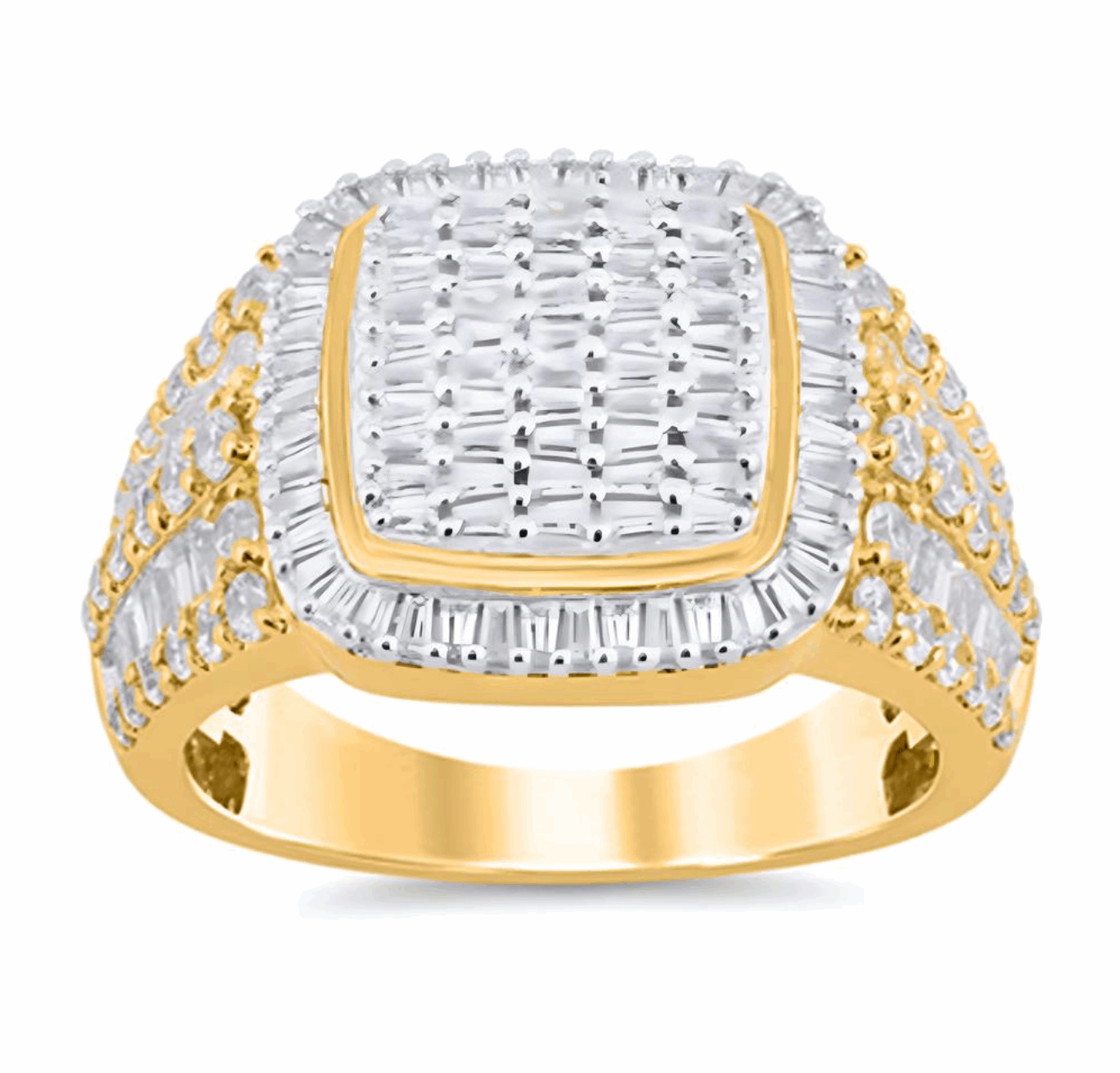 10K Gold Diamond Men's Ring 2.00CT