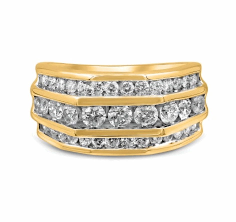 10K Gold Diamond Men's Ring 2.00CT