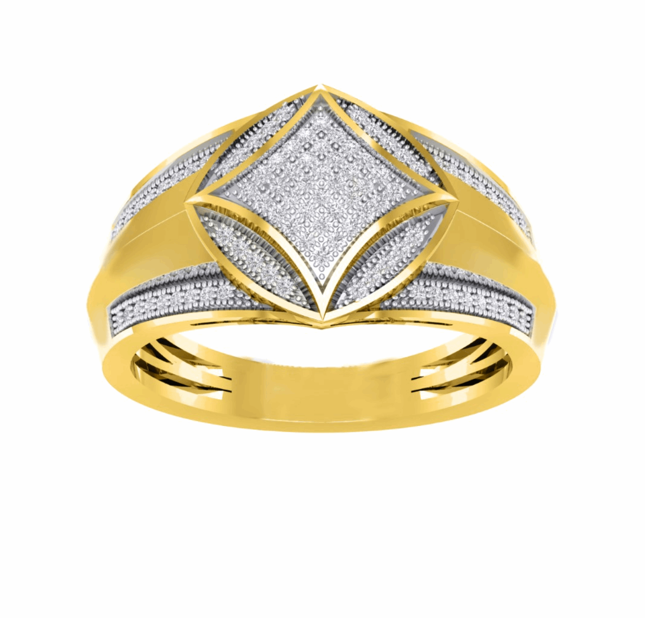 10K Gold Diamond Men's Ring 0.25CT