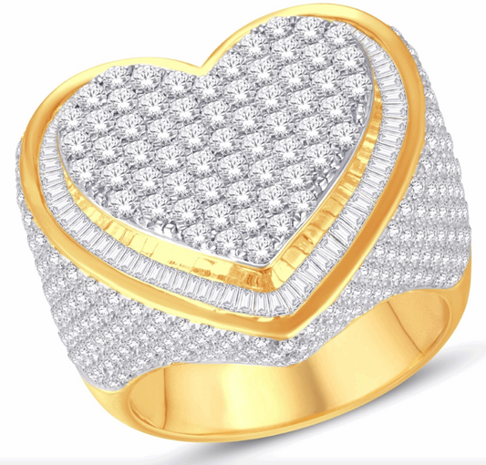 10K Gold Diamond Men's Ring 5.35CT