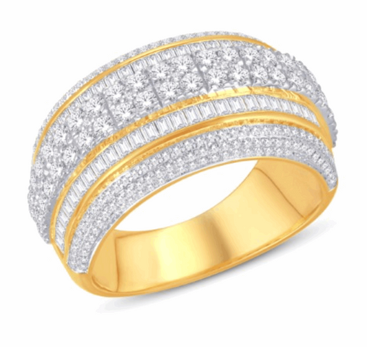 10K Gold Diamond Men's Ring 2.40CT