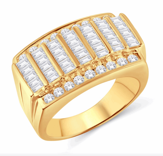 10K Gold Diamond Men's Ring 1.90CT