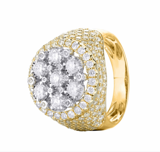 10K Gold Diamond Men's Ring 3.50CT