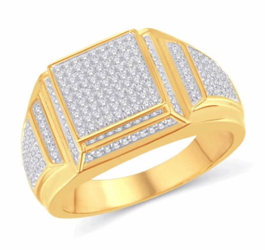 10K Gold Diamond Men's Ring 0.72CT