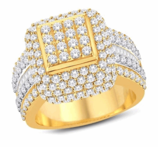 10K Gold Diamond Men's Ring 3.91CT