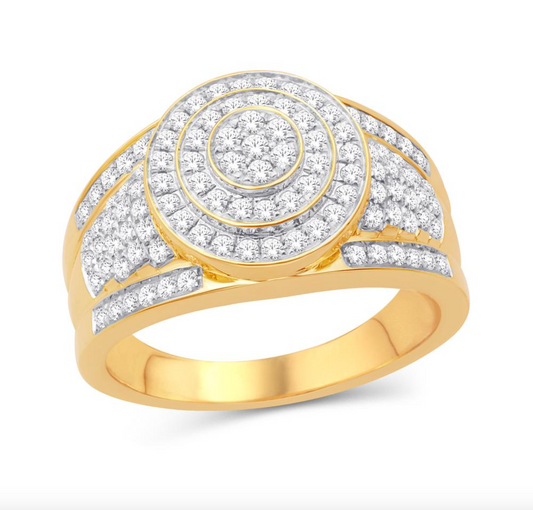 14K Gold Diamond Men's Ring 1.00CT