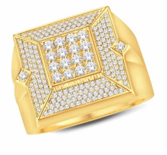 10K Gold Diamond Men's Ring 0.98CT