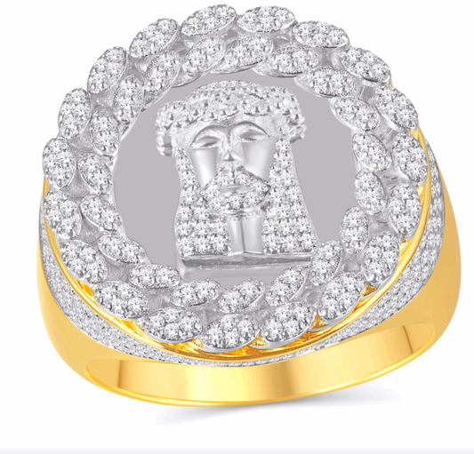10K Gold Diamond Men's Ring 0.87CT