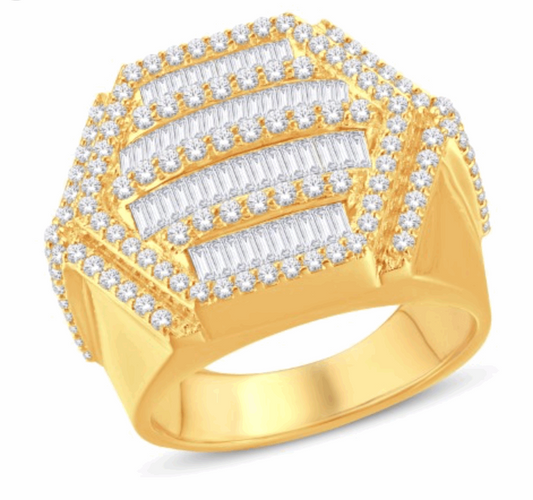 10K Gold Diamond Men's Ring 1.85CT